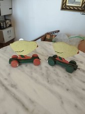 giocattoli d'epoca in legno, anni 40, artigianali