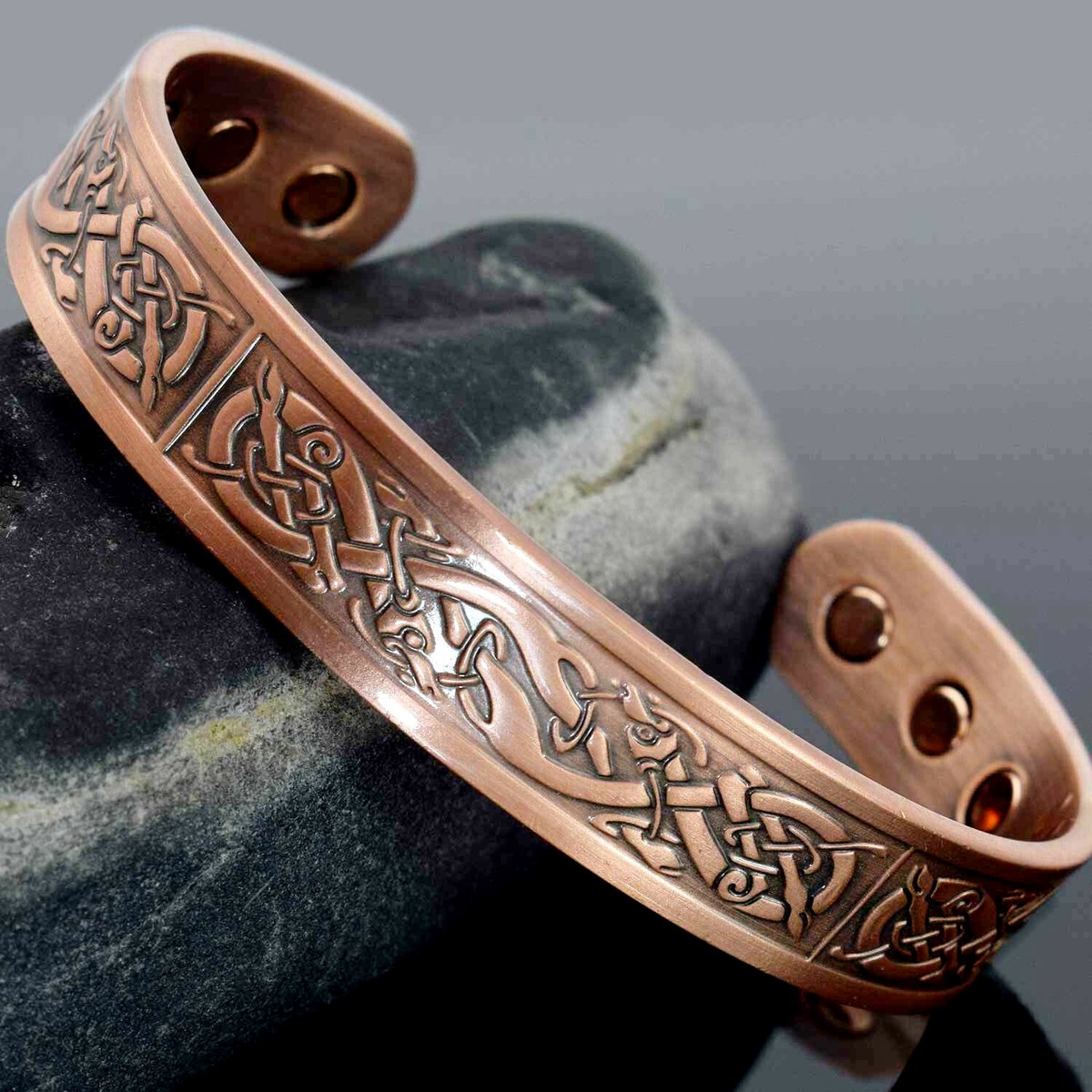 VIKING Copper Magnetic Bracelet Mens Arthritis Wristband Joint