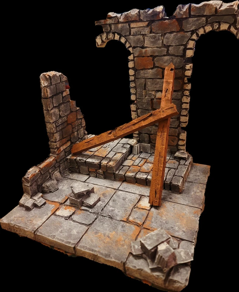 Diorama Personalizado Castillo Ruinas Marvel TMNT DC Neca Mezco 6" 7" Figuras 1/12 LEGIÓN Foto 3 de 4