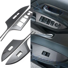Carbon Fiber Texture Door Window Switch Panel Cover Trims For Honda Accord 13-17
