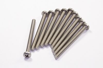 Lot of 10 MS51957-38 MIL Pan Head Phillips Machine Screw 8-32 x 2'' Stainless