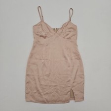 Sky To Moon Satin Mini Slip Dress Champagne Sz Small