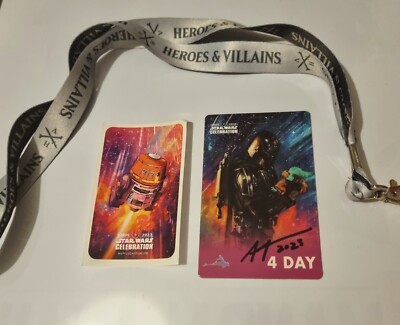 SIGNED Star Wars Celebration Europe 2023 4 day pass artist Alice XZ BUNDLE