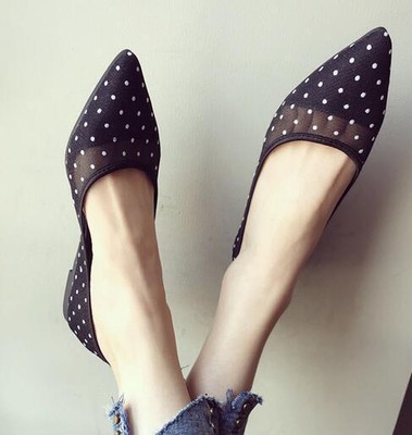 polka dot slip on shoes