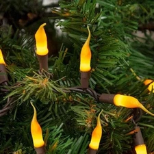 Light String Strand SILICONE DIPPED 50 count Miniature Bulbs 14ft Brown Cord Set