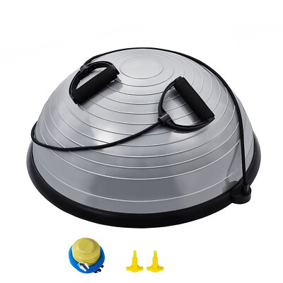 Uimoso23'' Half Exercise Ball Trainer Yoga Balance Stability Ball Resistance Band