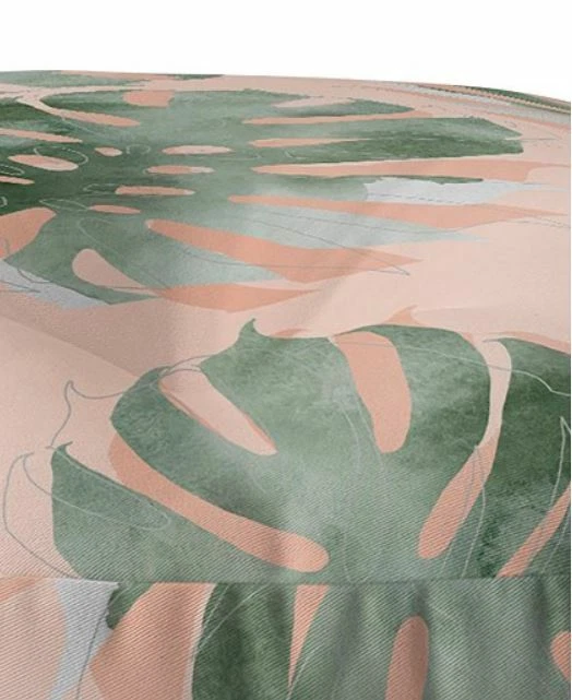 Deny Designs Bohemian Monstera Floral Floor Pillow, Pink / Green - MSRP $149 - Image 2 of 3