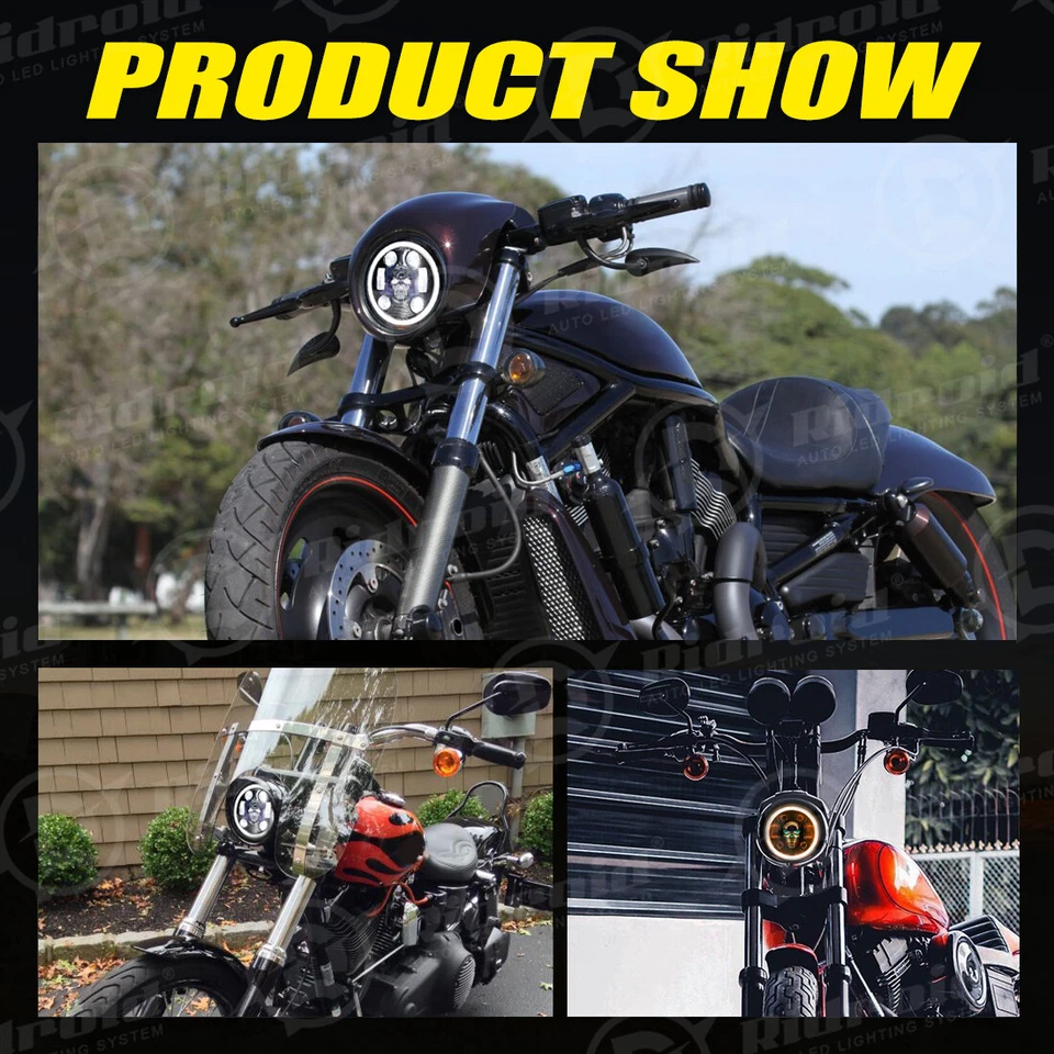 4x 5.75" 5-3/4 Halo RGB LED Faros Hi/Lo Para Chevy Chevelle El Camino Impala Foto 4 de 4