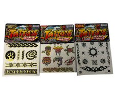 Lot 3 Temporary Totally Tattoos Tribal, Glow in the Dark, and Kids Snake