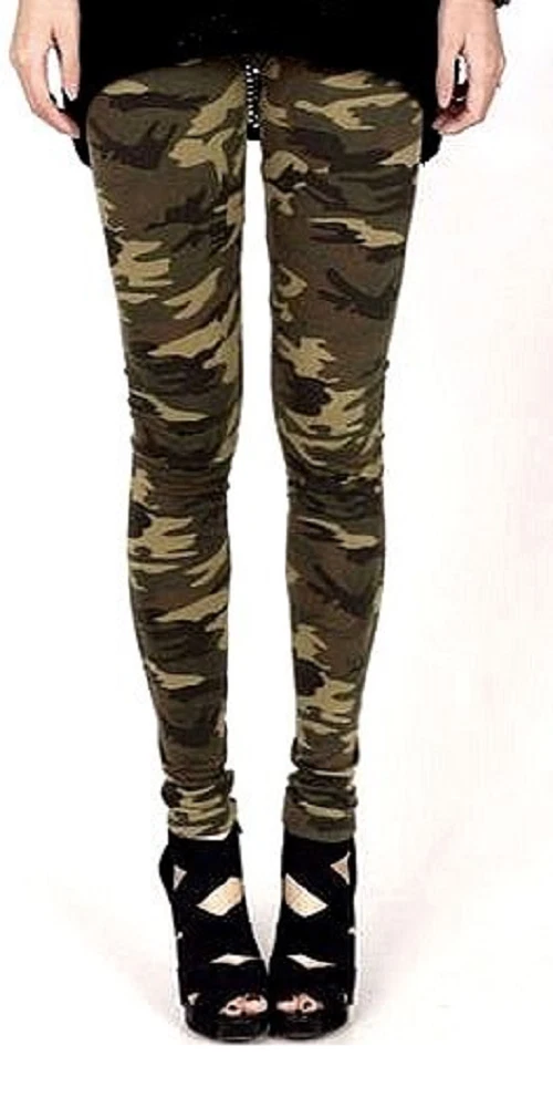Leggings Camouflage Femme – Taille Haute, Poches, Neuf Avec étiquettes, Taille S