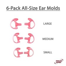 6-Pack Soft Gel Ear Molds for Walkie Talkie Acoustic Tube Earpieces - Trial Set