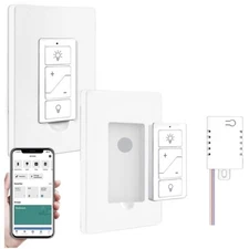 Smart Wireless Light Switch Kit No Wiring Dimmer Remote Control Work with Alexa