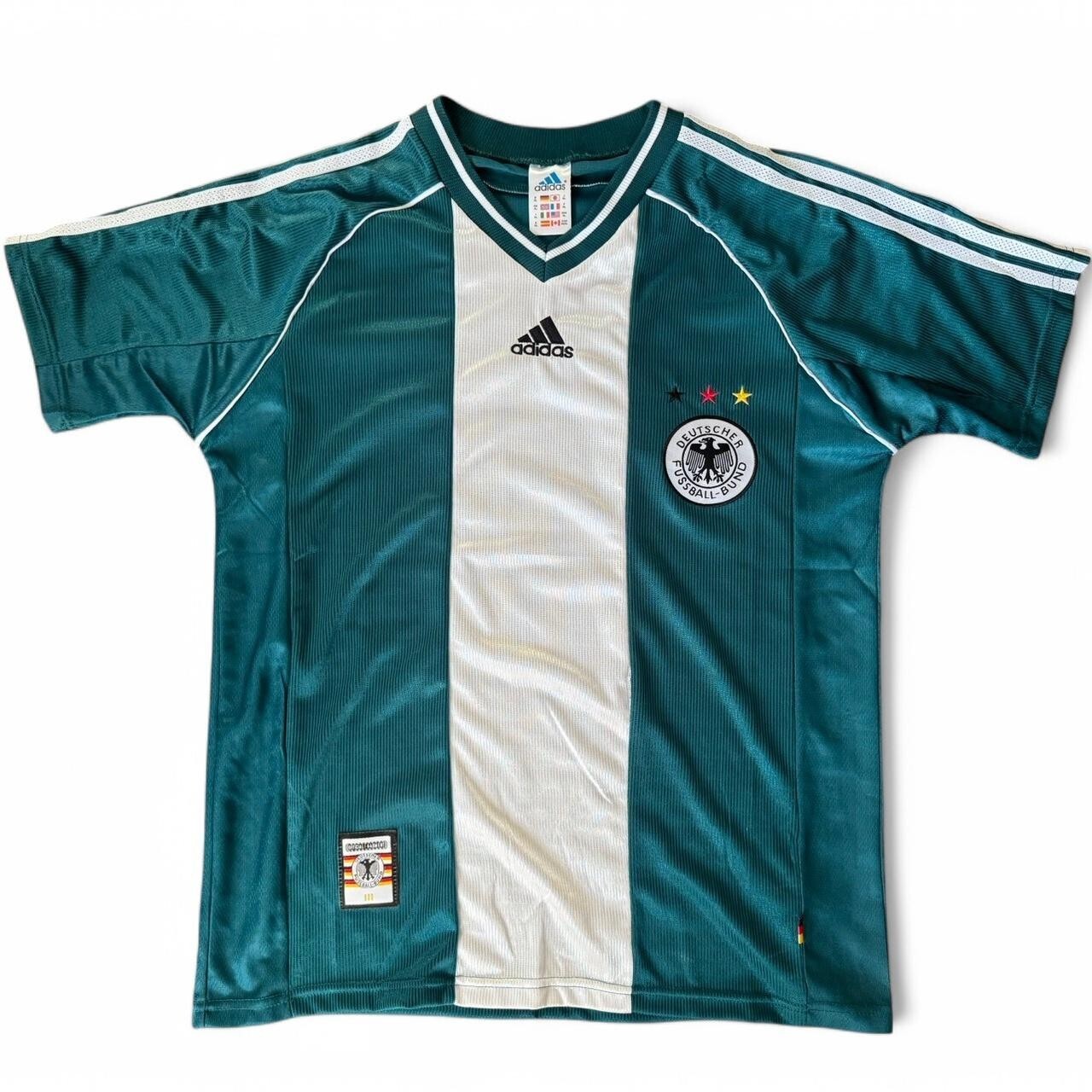 ✅ Vintage 1998 ADIDAS Germany Deutscher Football Bund Green Soccer Jersey XL