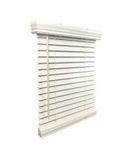 US Window and Floor 2" Cordless Faux Wood Blinds, Blind Size 25" x 72", Outside
