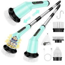 Shower Scrubber with Long Handle, Electric Scrubber for Cleaning Bathroom