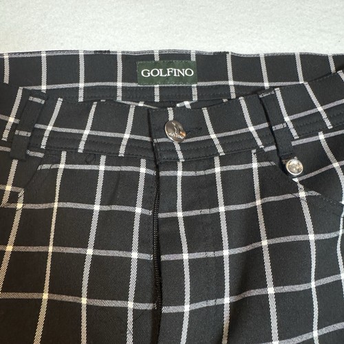 Neu mit Etikett Golfino Damen schwarz karierte Golfhose Stretch Größe 8 neu ohne Etikett - Bild 3 von 6