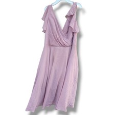Davids Bridal Nwt Bridesmaids Dress Sz 14 short flutter sleeve top quartz