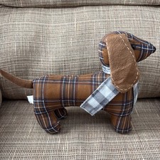 Plaid Dachshund Decorative Plush - Target 2016 - Weiner Dog - CLEAN 