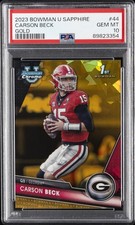 2023 BOWMAN UNIVERSITY CHROME SAPPHIRE GOLD #44 CARSON BECK 15/50 PSA 10