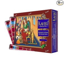 Kaveri Natural Henna Mehndi Cone Dark Brown Bridal Pack of 12