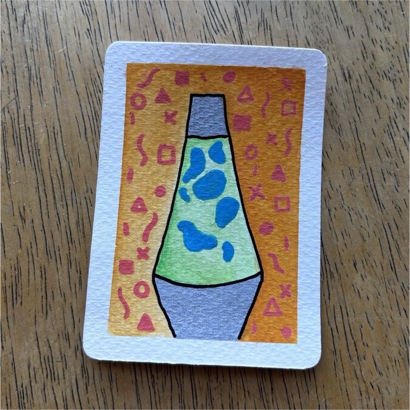 ACEO Original Art Card Watercolor Lava Lamp by Eliza (@beifong.badgers)