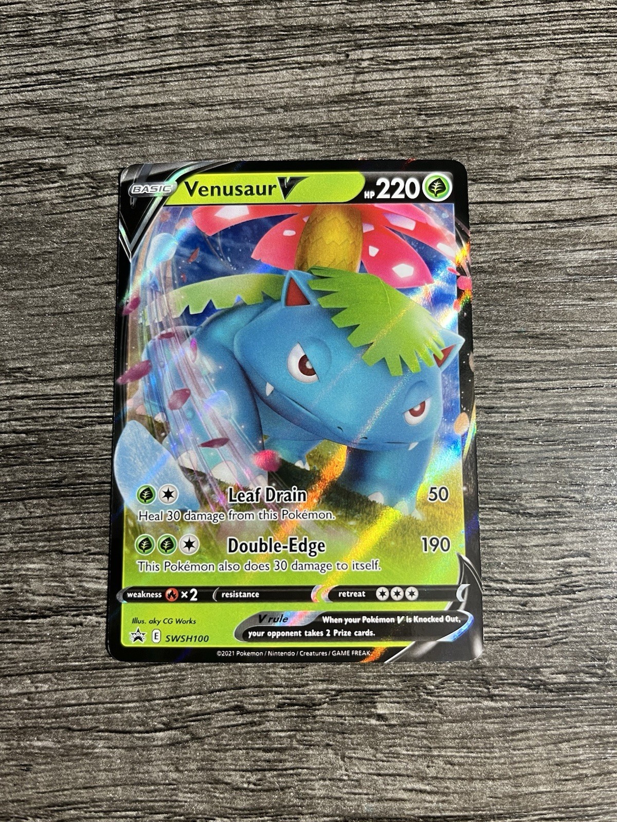Pokemon TCG Venusaur V SWSH100 Black Star Promo NM