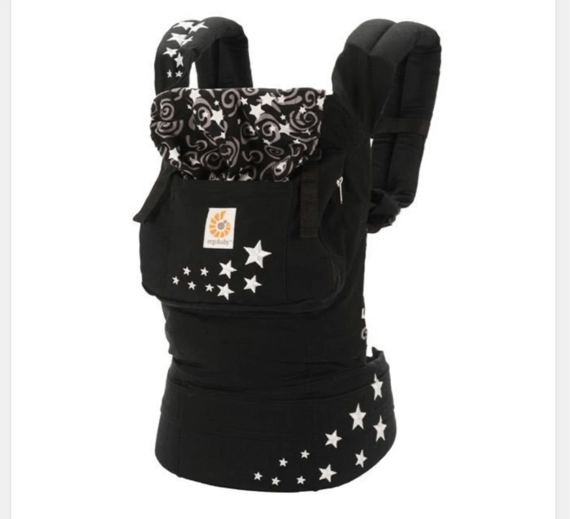 ErgoBaby Baby Carrier Night Sky Black with Stars All Carry Positions Wearer