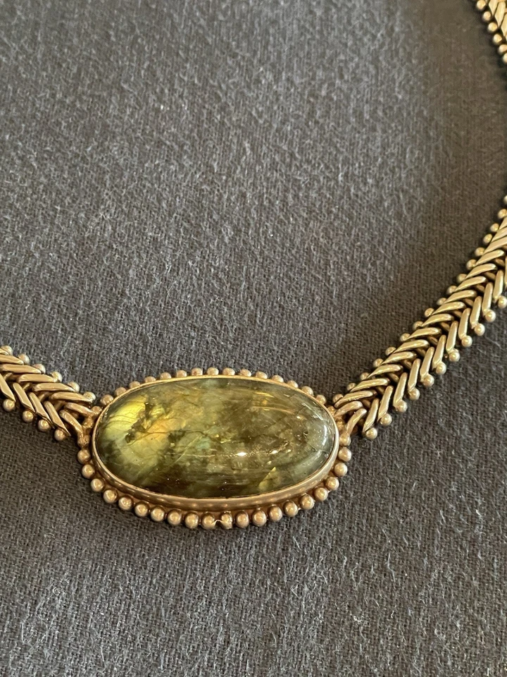 Stephen Dweck Sterling Silver Necklace 16” Braided Chain Labradorite Pendant - Imagem 3 de 4