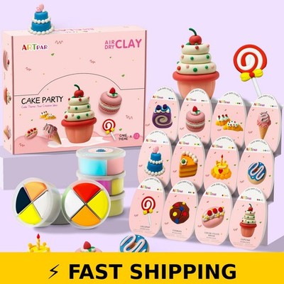 ARTPAR Air Dry Clay Kit - 12 Desserts for Kids - Safe & Non-Sticky
