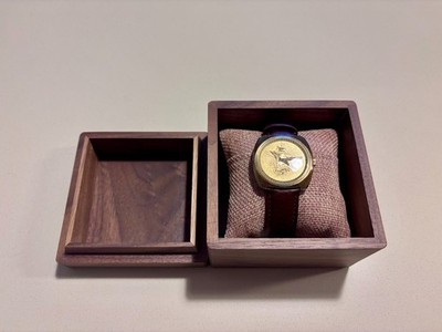 Restored Vintage Mathey-Tissot Yellow Gold Swiss Mechanical Watch Leather Band