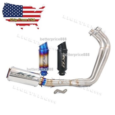 Full Exhaust System Headers Link Pipe Muffler For MT-07 TRACER 07 R7 XSR700