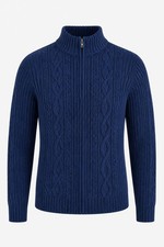 CHAPS Unisex Blue Cable-Knit Sweater Size L