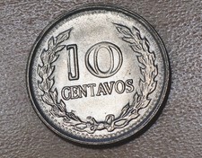 1970 Colombia 10 Centavos Incomplete 1