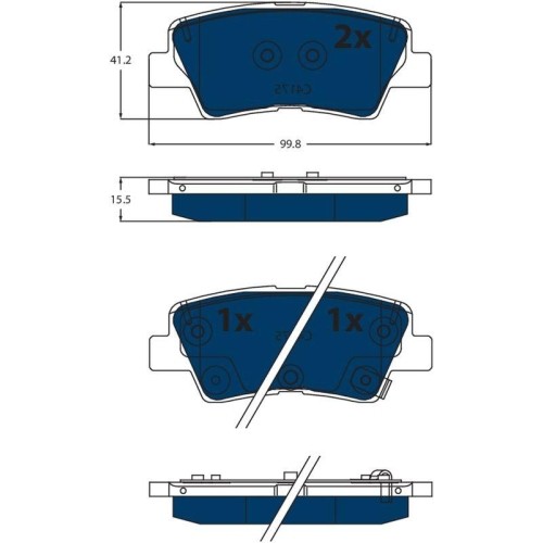 Plaquettes de frein TRW GDB2531BTE Electric Blue pour Kia Niro