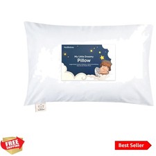 Soft White Toddler Pillow with Pillowcase - Perfect for Sleep  Travel 13x18 