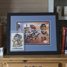 Peyton Manning Autograph / Framed Colts & Broncos 5x7 PSA Auto Certified Bundle