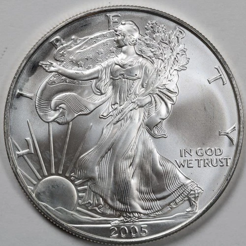 2005 American Silver Eagle (BU) - AUTHENTIC - In a Capsule to Protect It!
