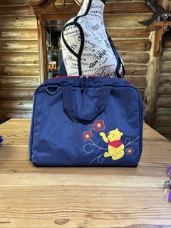 Walt Disney Winnie The Pooh Blue Nylon Travel Toiletry Laptop Bag Shoulder Strp