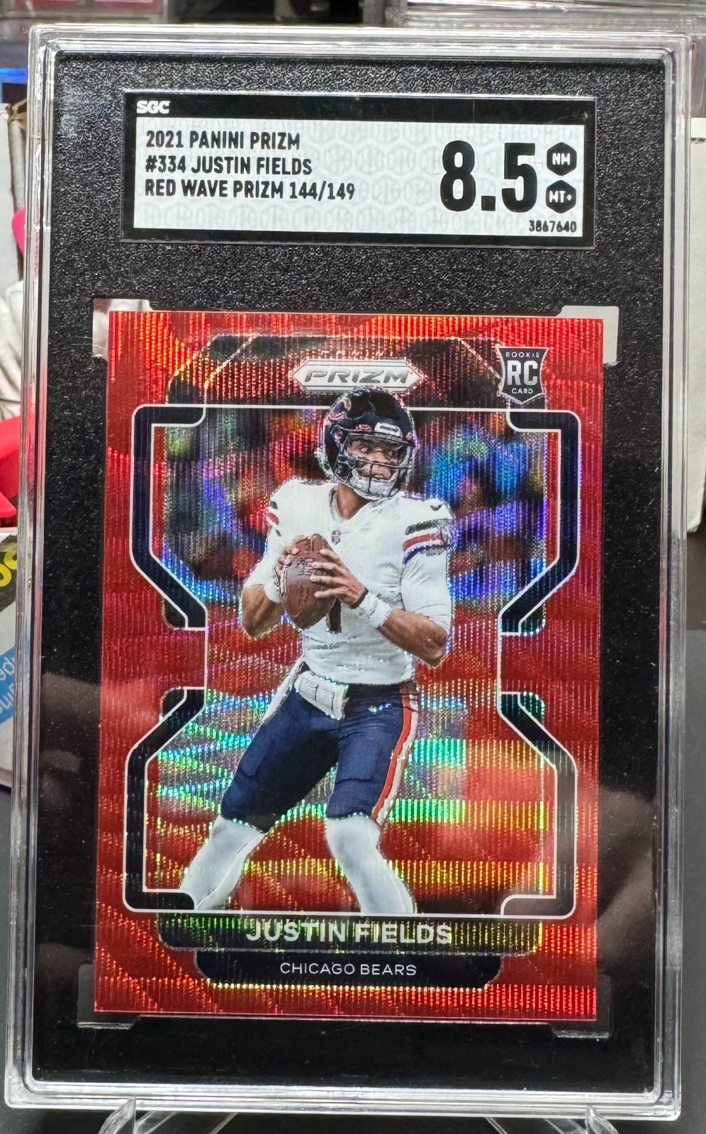 2021 Panini Prizm Justin Fields Red Wave Prizm /149