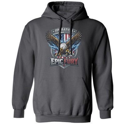 Operation Epic Fury Fierce Eagle Usa Flag Unisex Hooded Sweatshirt