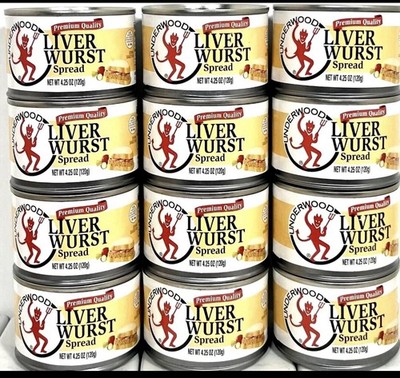 Underwood Premium Quality Liver wurst Spread 4.25oz ( Pack of 12 ) New