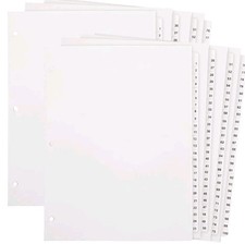 Tab Dividers for 3 Ring Binder 3 Hole Punched Letter Size 8.5 x 11 2 Sets...