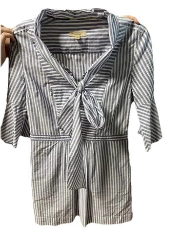 Camicia donna Burberry abito a righe blu cotone taglia UK8 US6 IT40*