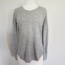 LOFT Gray Long Sleeve Knit Pullover Sweater Size M