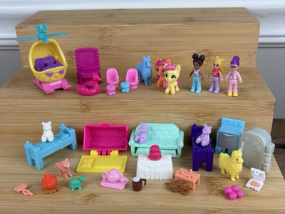Polly Pocket Vtg MLP Mini Figures Animals People Accessories Lot HELICOPTER