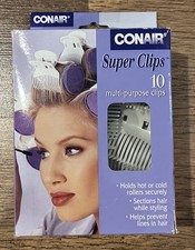 Conair Super Clips For Rollers Multipurpose 10 Count One Size Original Box 1997