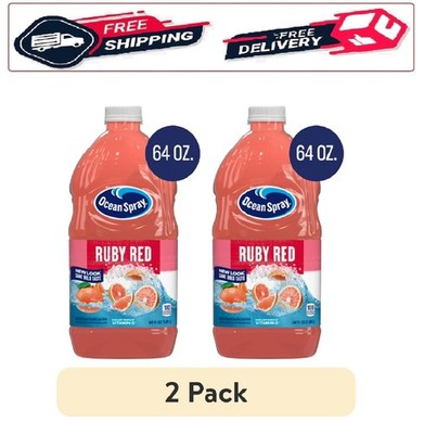 (2 pack) Ocean Spray Ruby Red Grapefruit Juice Drink, 64 fl oz Bottle