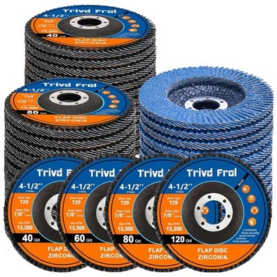 Zirconia Flap Discs - 40 Pack Assorted Grits