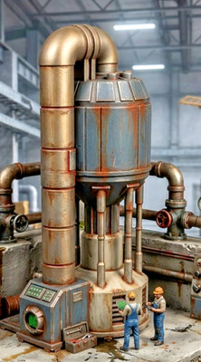 Sci Fi Industrial Water Tower Diorama 1:12 1:18 3D Printed 6 or 4 Inch Figures
