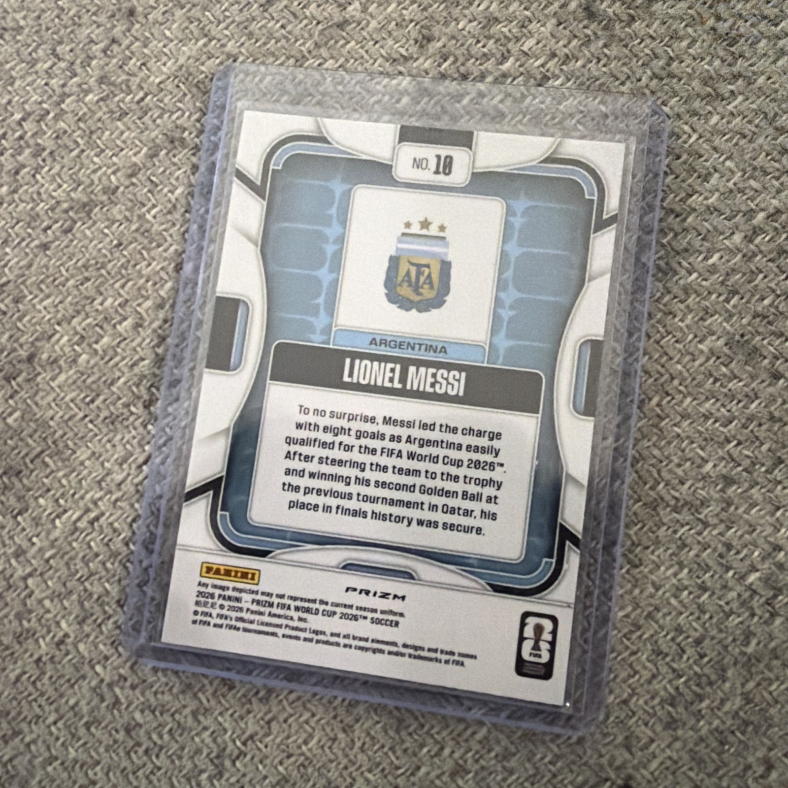 Lionel Messi 2026 Prizm FIFA World Cup World Cup Silver Wave Argentina #10 NM/M view 2